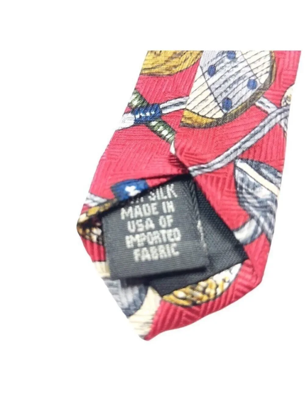 Claybrooke Red Golf Clubs Silk Tie